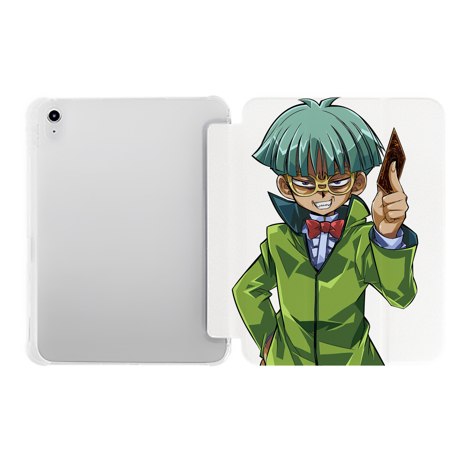 （画像用） 遊☆戯☆王 Yu-Gi-Oh! IPad ケース ペン収納付き 三つ折りスタンド PUレザー×シリコン 対応機種9.5/10.5/10.9インチ